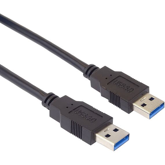 USB 3.0 kabel propojovací, A-A, samec - samec, černý