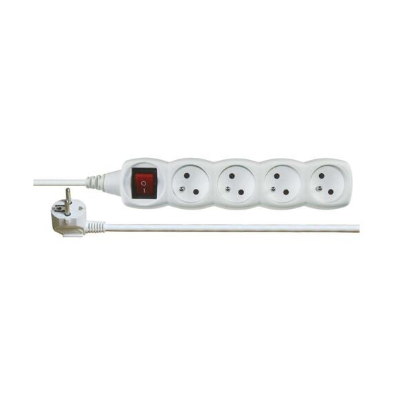 EMOS Prodlužovací kabel s vypínačem P1413, 4 zásuvky, 3m, bílý