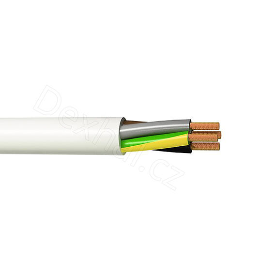 Kabel H05VV-F, CYSY, 4x1,5 mm2, ohebný, bílý, balení 100m