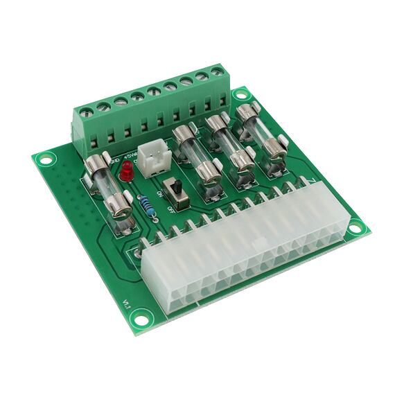 Redukce 20+4 pin ATX zdroj na kabelovou svorkovnici včetně jištění