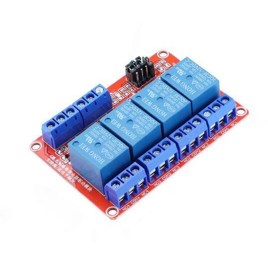 4 kanálové 5V Relé 10A Arduino raspberry / relátko high/low level trigger