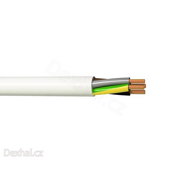 Kabel H05VV-F, CYSY, 3x0,75 mm2, ohebný, bílý, balení 100m