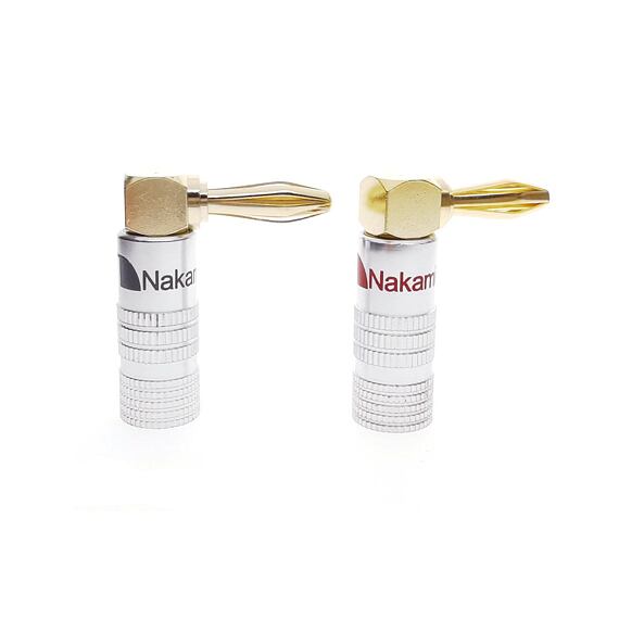 Nakamichi N0534A Banánek 4mm na kabel, s úhlem 90° zlacený