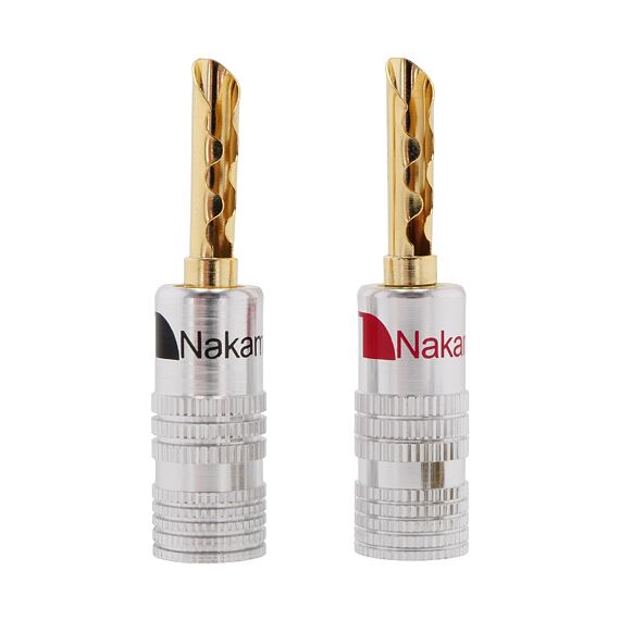 Nakamichi 0534E BFA Banánek 4mm na kabel, zlacený