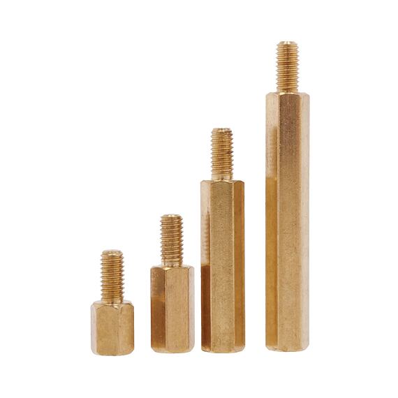 Distanční sloupek M3, 6mm vnější závit, mosaz