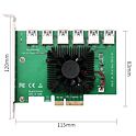 1x PCI-E (4 linky)=>6x PCI-E( 1 linka) Splitter/switch / rozdělovač linek PCIe